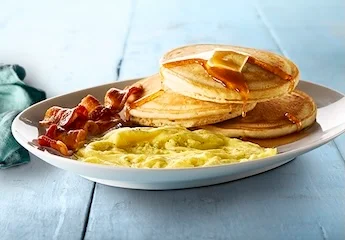 BUTTERMILK PANCAKE PLATTER BACON 1